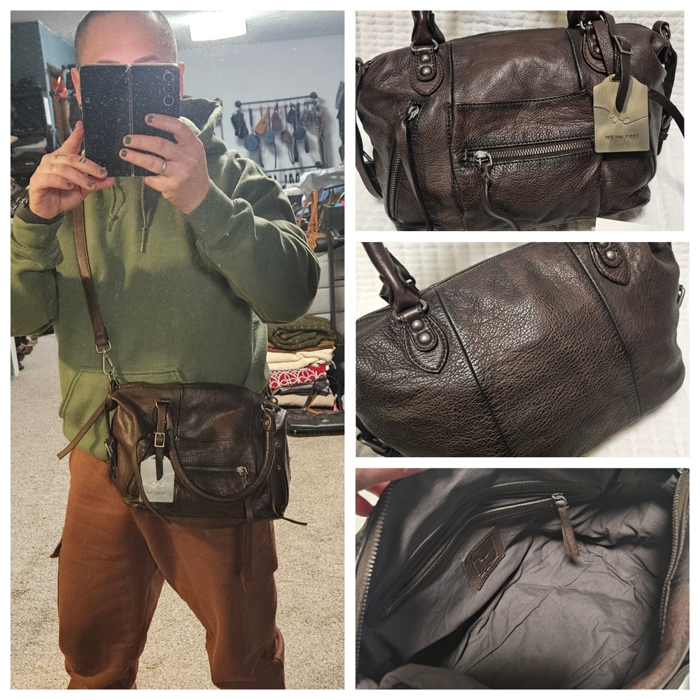 Free People Dark Brown Leather Satchel